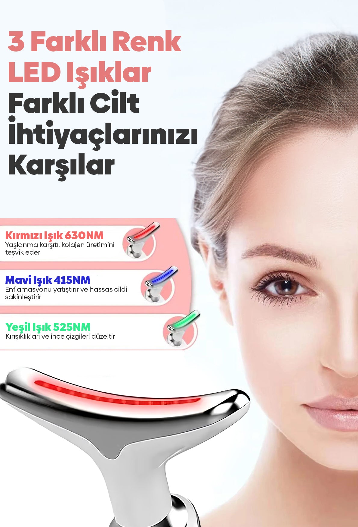 Pro 3 Programlı Yüz Ve Boyun Kırışıklık Karşıtı Ve Giderici Ems Güzellik Cihazı