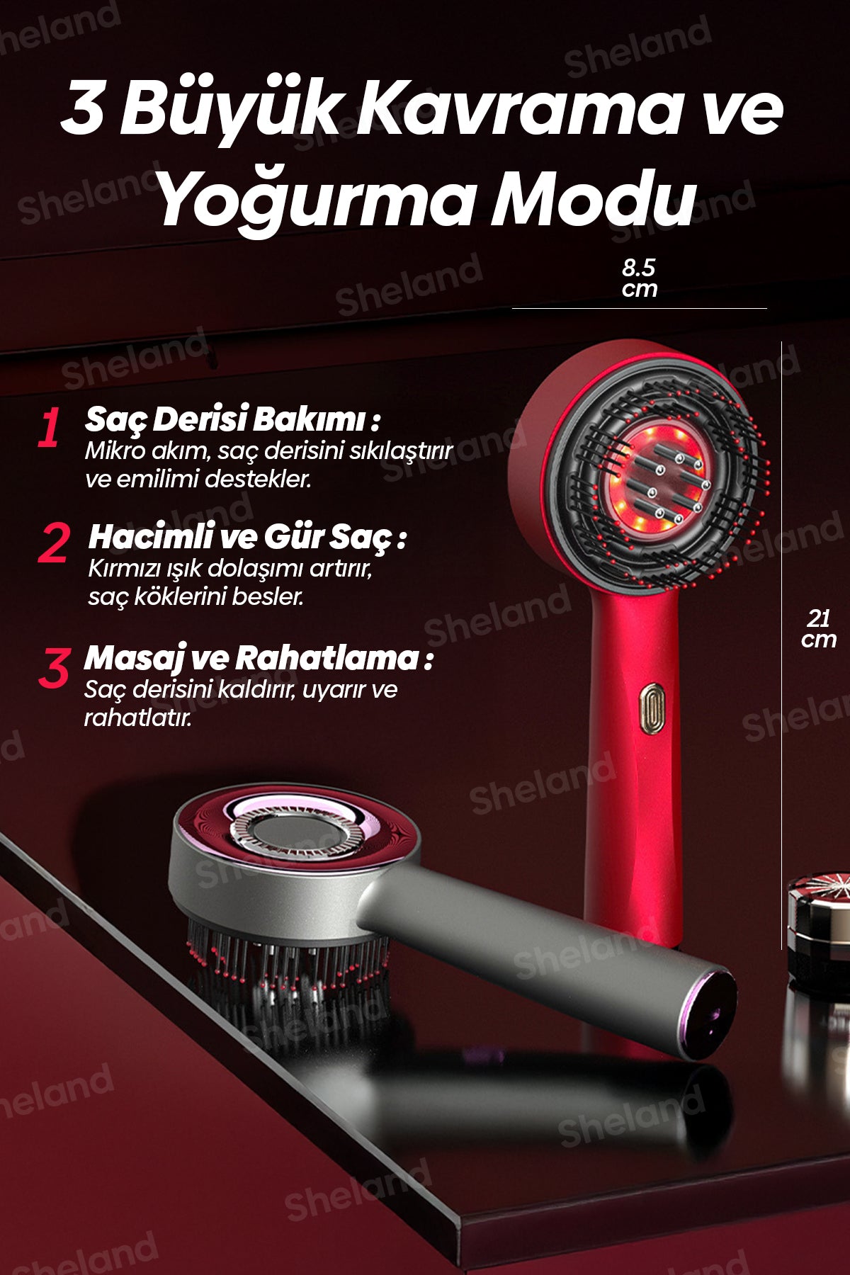 Pro Ovmalı ve Serum Hazneli Saç Masaj Tarağı