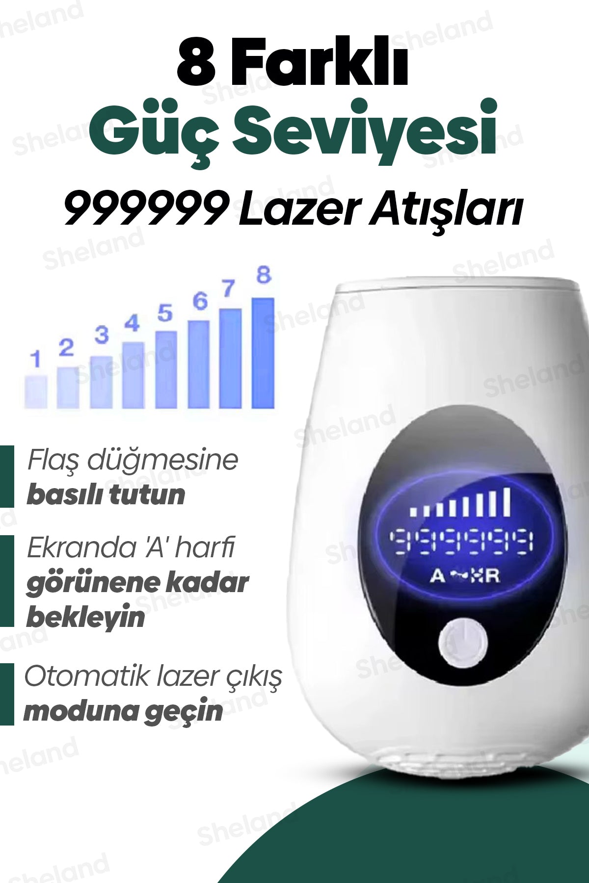 IPL Lazer Epilasyon 8 Kademeli 900.000 Atım
