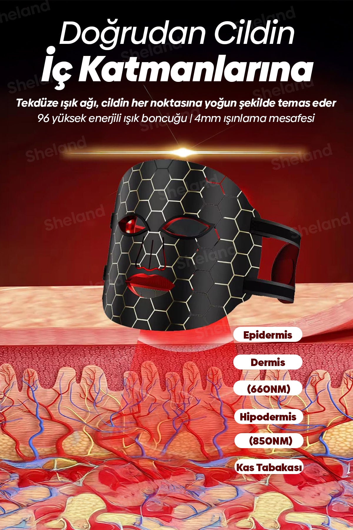 Pro 7 Renkli Uzaktan Kumandalı Led Yüz Maskesi