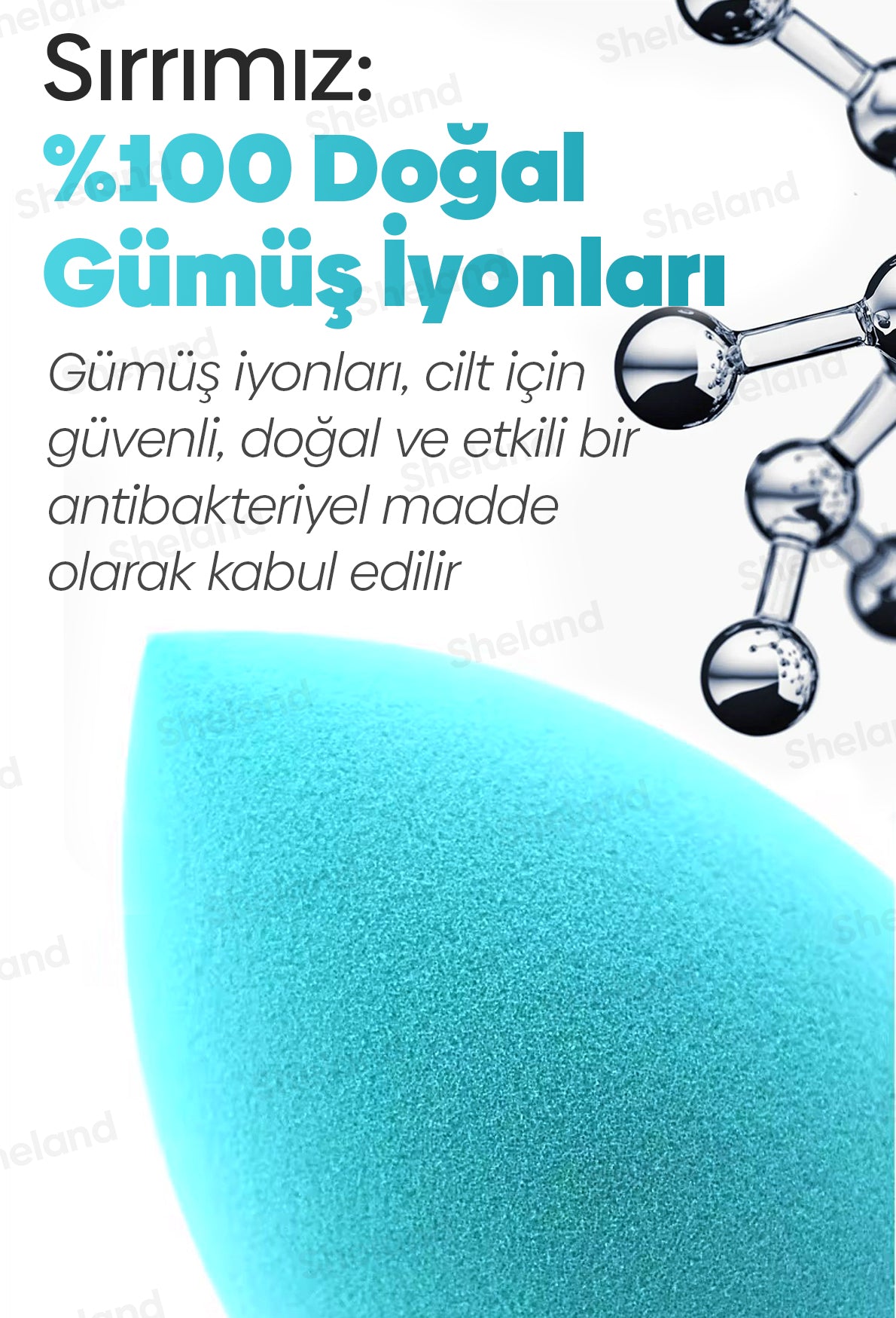 Gümüş İyonlu Ultra Soft Makyaj Süngeri